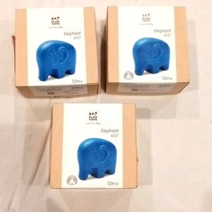 3pc Plan Toys Sustainable Elephant Toy wood #6137 age 12m+